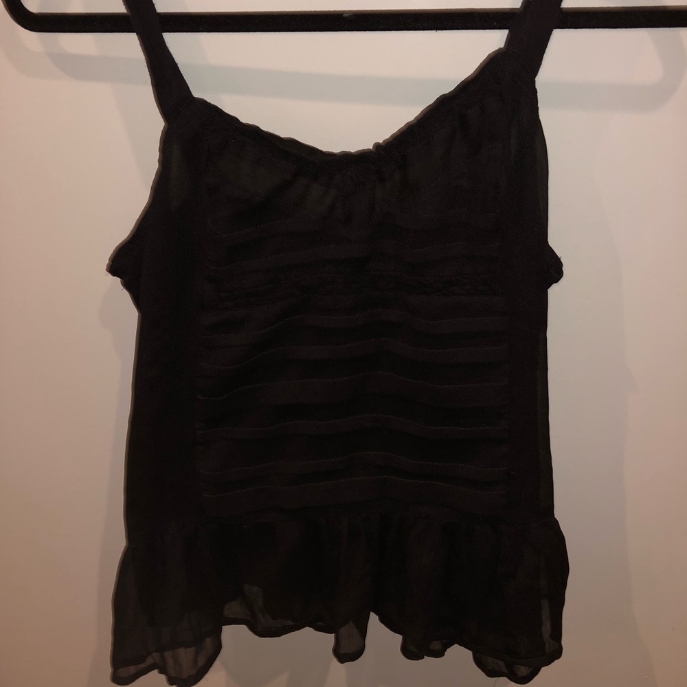 Black flowy tank